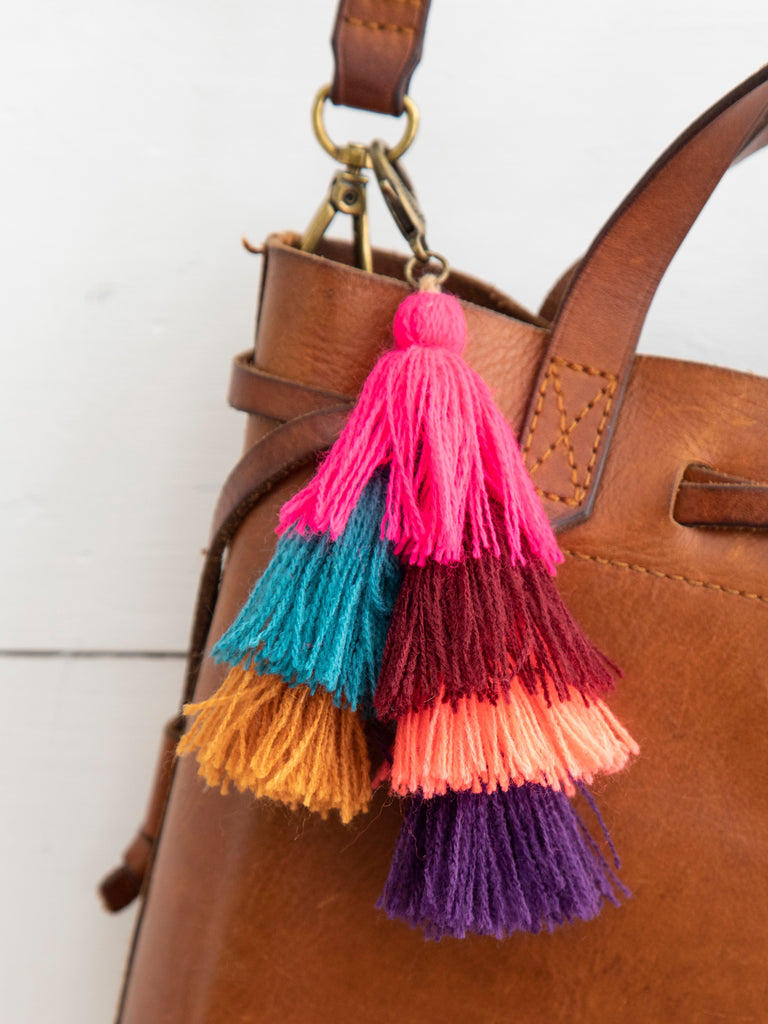 Stacked Tassel Clip - Hot Pink-view 1