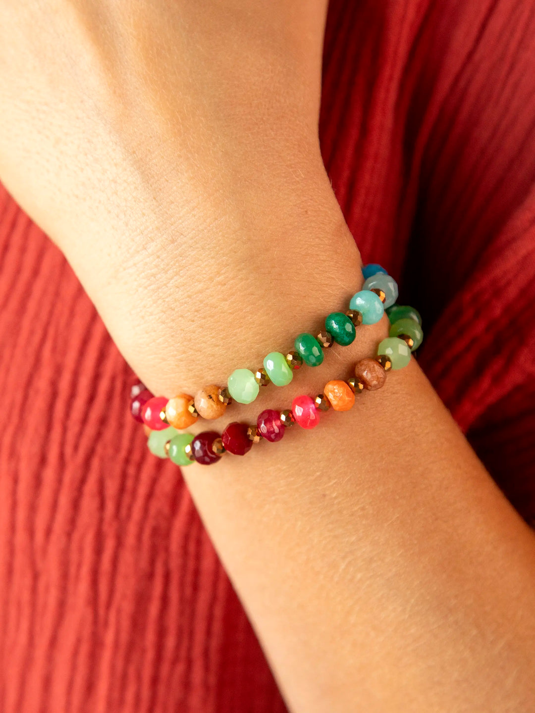 Rainbow Stone Bracelet Choker – Natural Life - Main Image