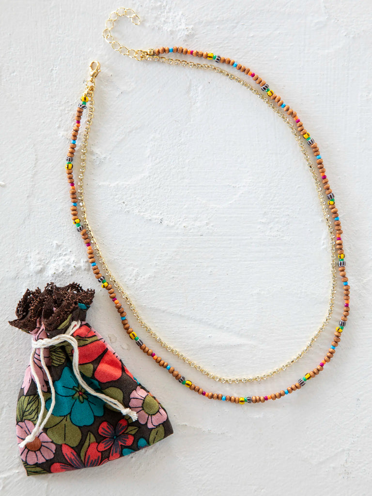 Golden Eye Layered Necklace - Rainbow-view 1