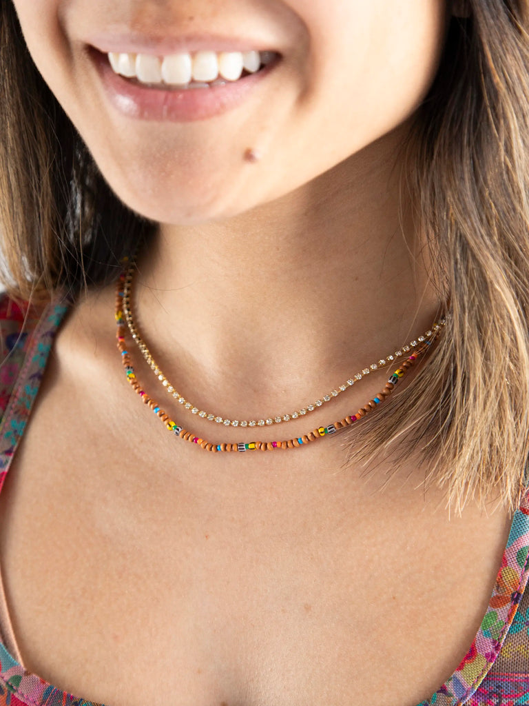Golden Eye Layered Necklace - Rainbow-view 2