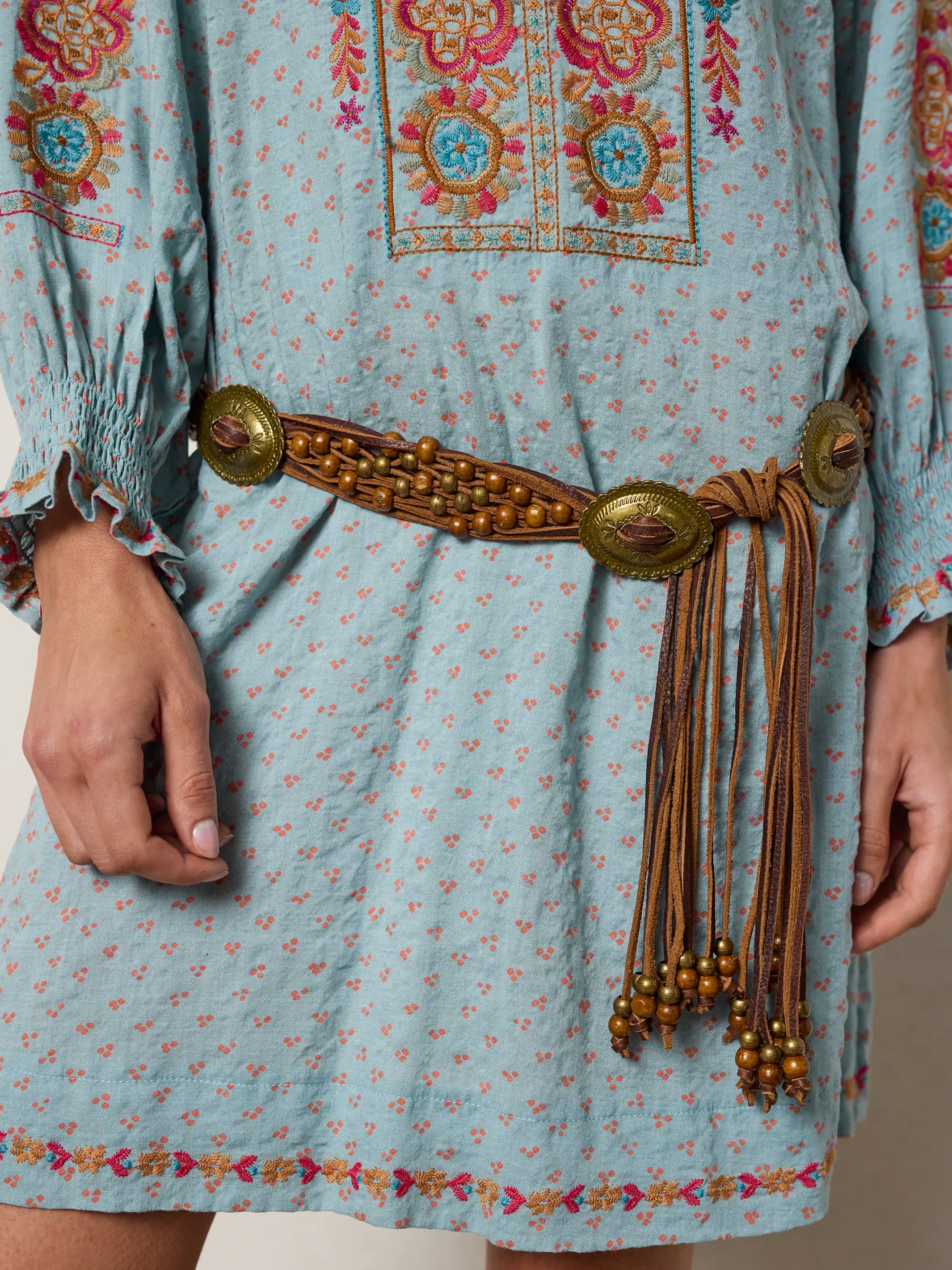 april embellished mini dress April Embroidered Mini Dress