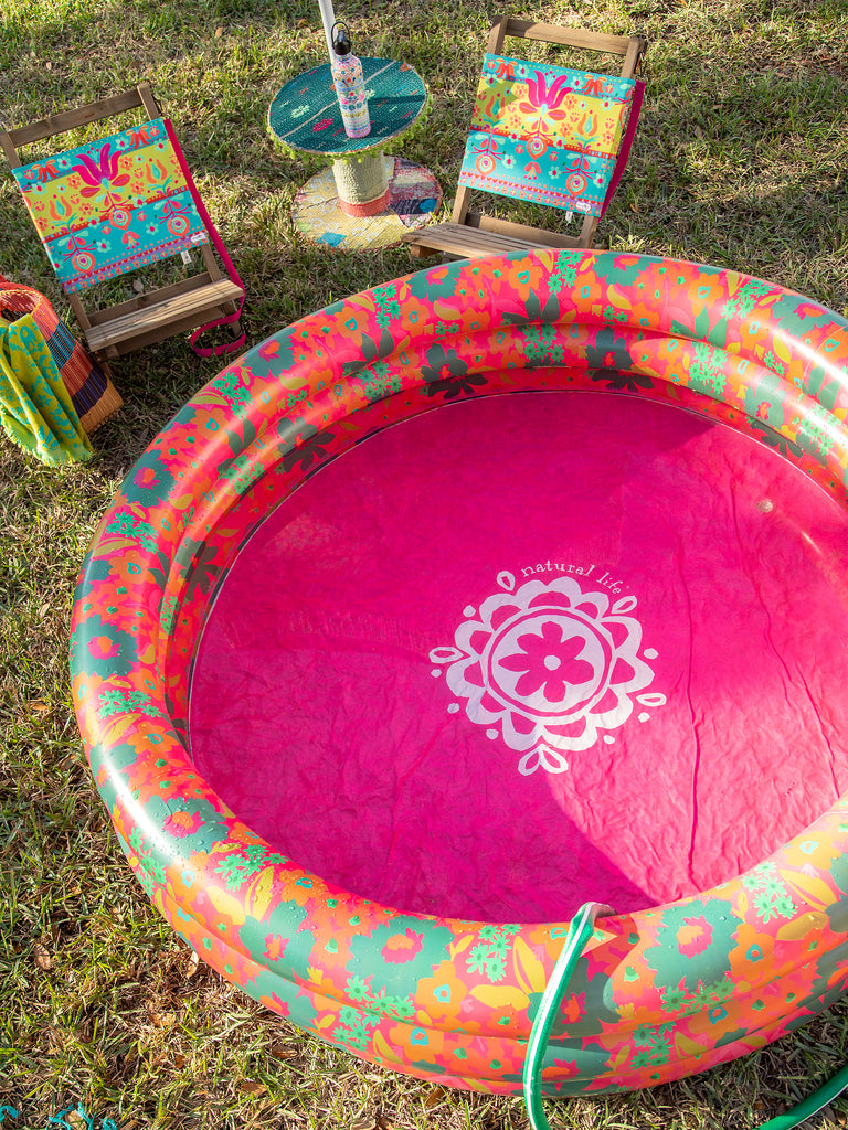 Inflatable Pool - Hot Pink Floral-view 2