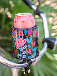 Bike Cup Holder - Indigo Folk Flower-view 1