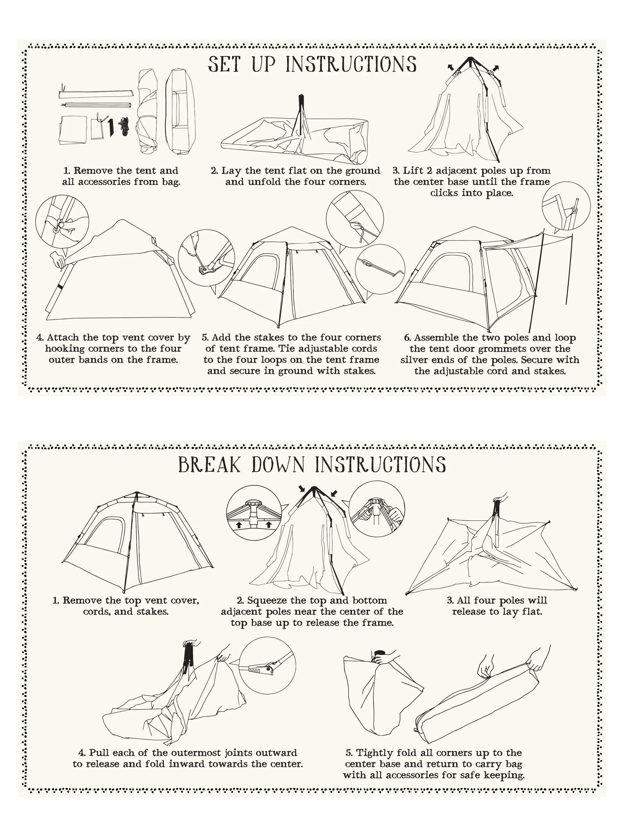 tent guidelines Live Happy Camping Tent