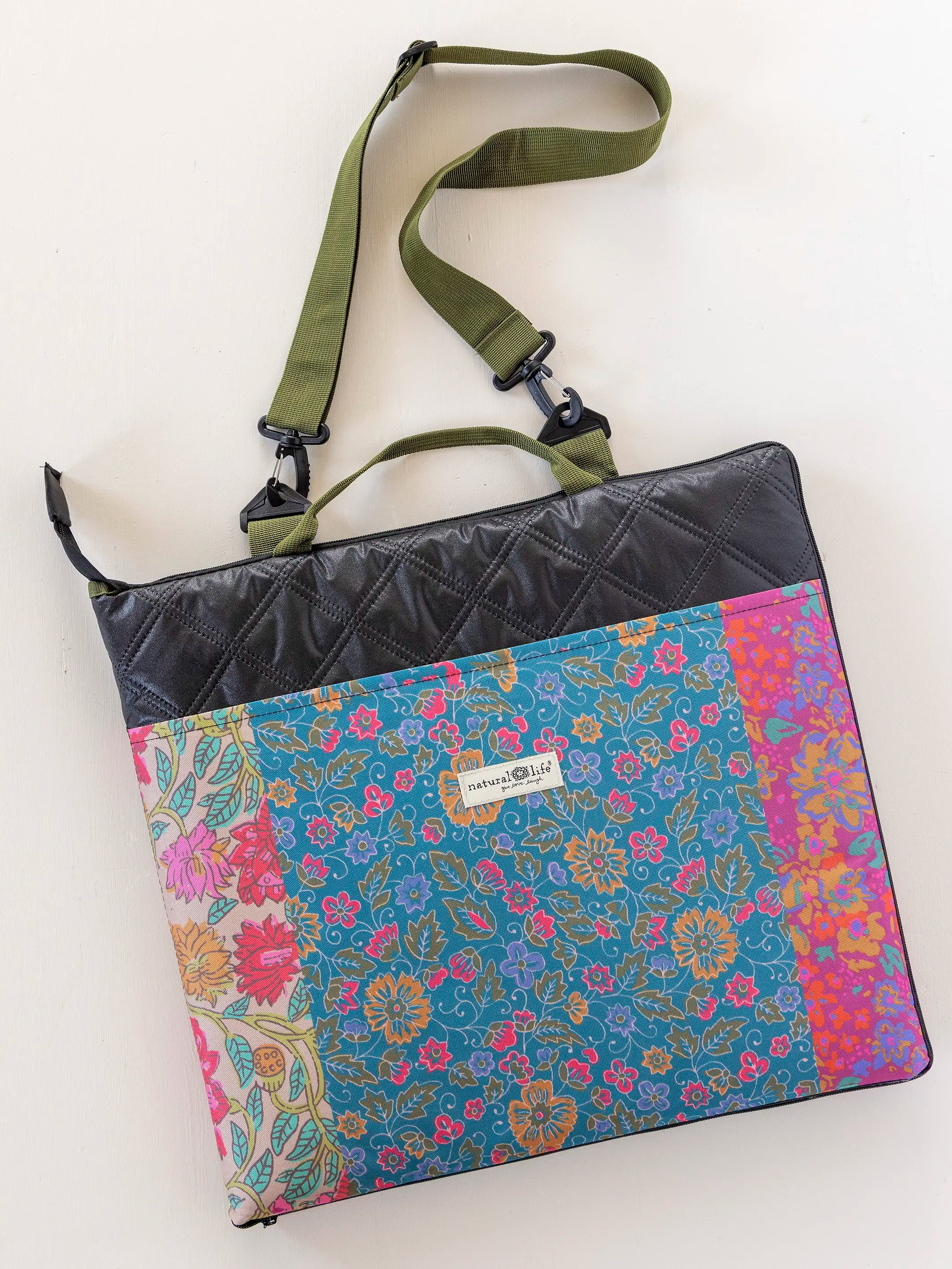 Picnic Blanket Tote - Bright Patchwork Zinnias – Natural Life