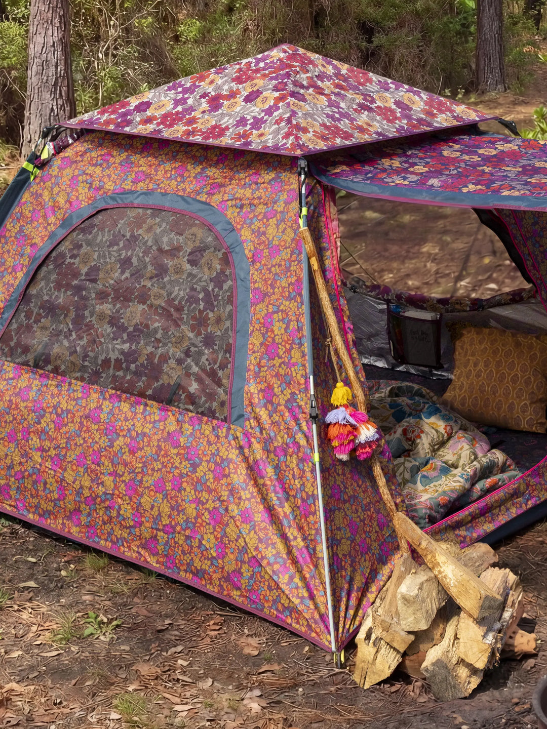 patterned tent Live Happy Camping Größe:30 - S Huffy Gear Shifters & Eisbären while easy clip