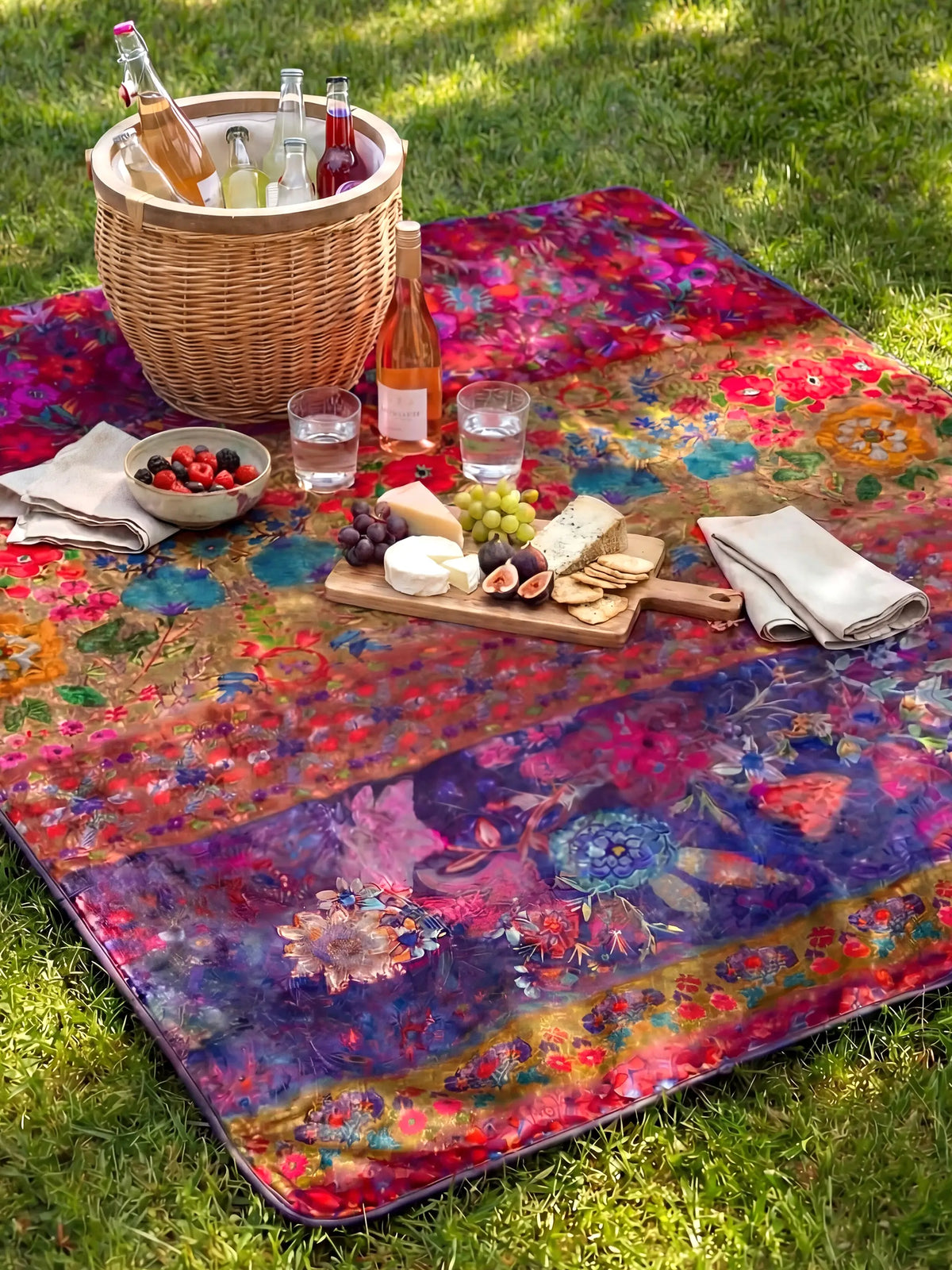 XL Water Resistant Picnic Blanket - Jewel Border – Natural Life