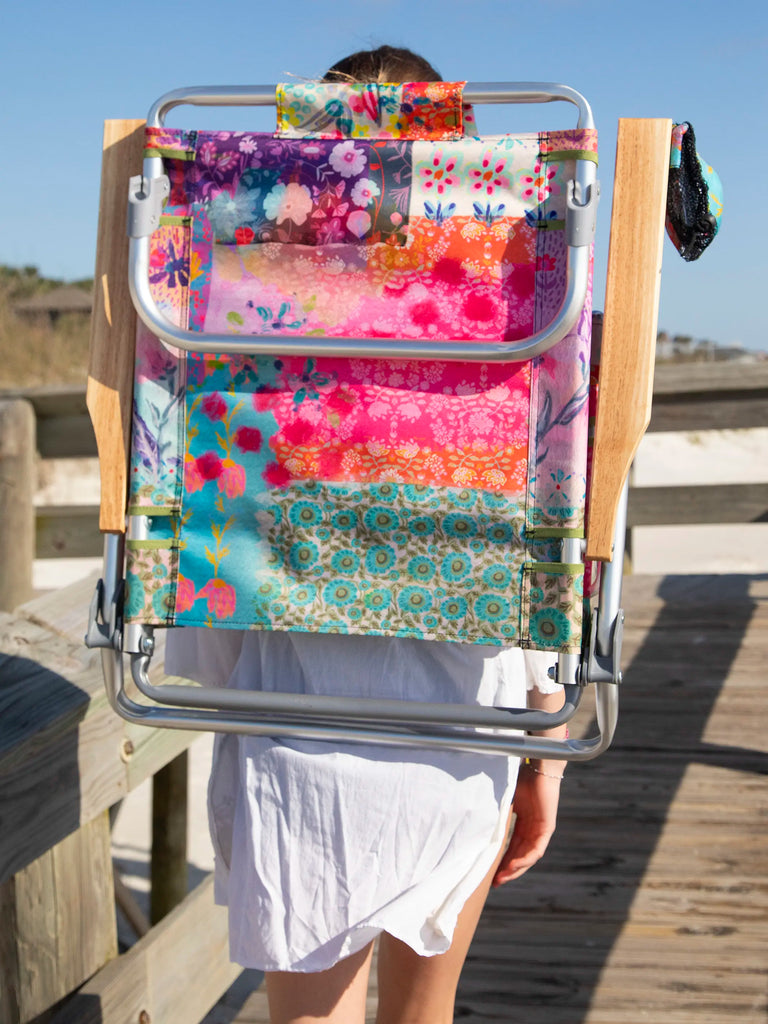 Backpack Beach Chair - Pink Watercolor Patchwork-view 4