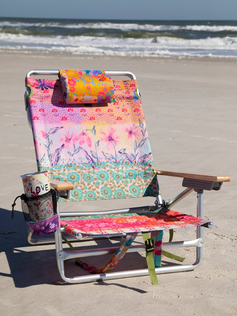 Backpack Beach Chair - Pink Watercolor Patchwork-view 1
