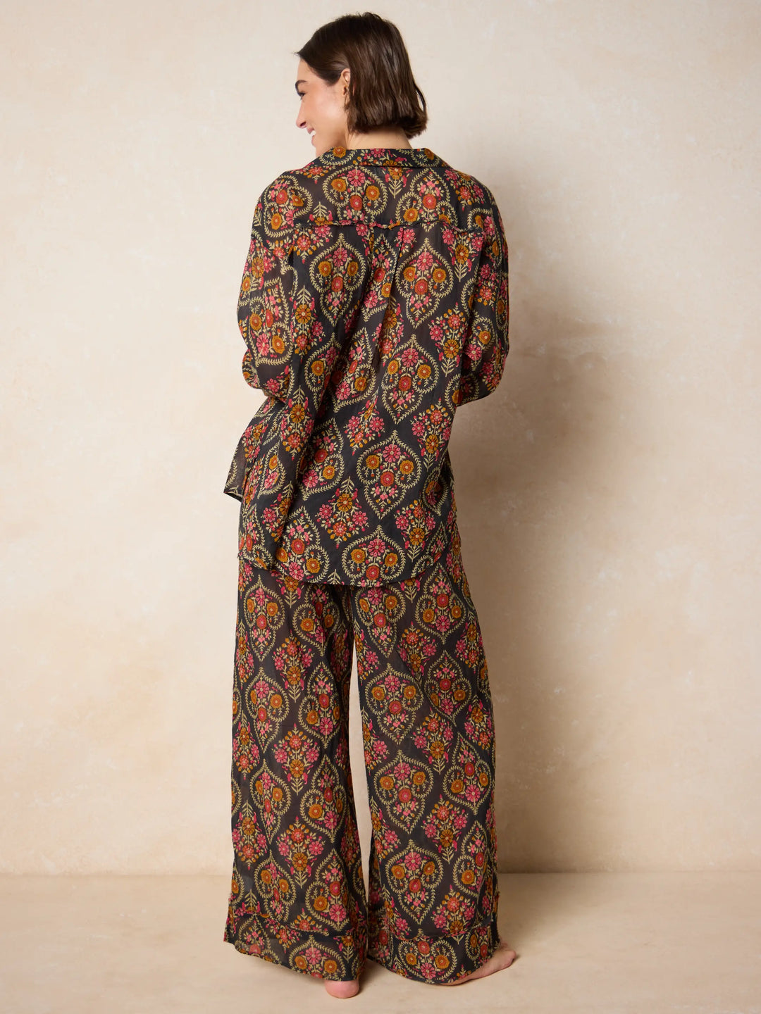 Dreamy Cotton Pajama Set - Drawn Garden Multi