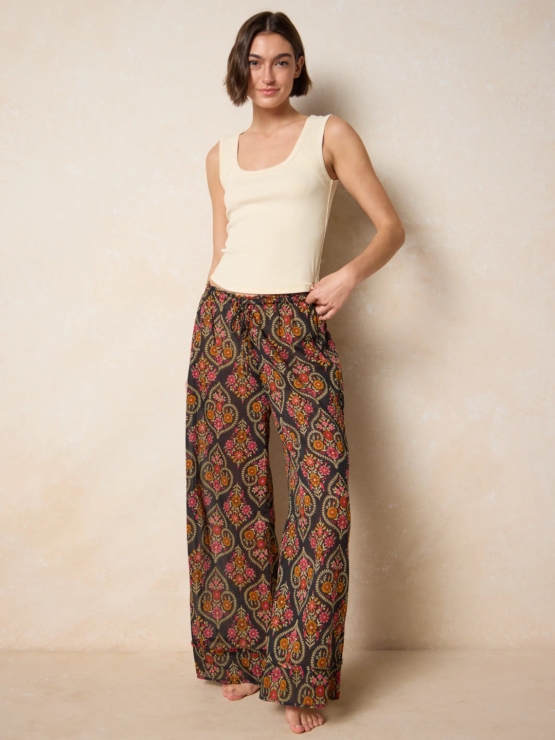 Dreamy Cotton Pajama Set - Drawn Garden Multi