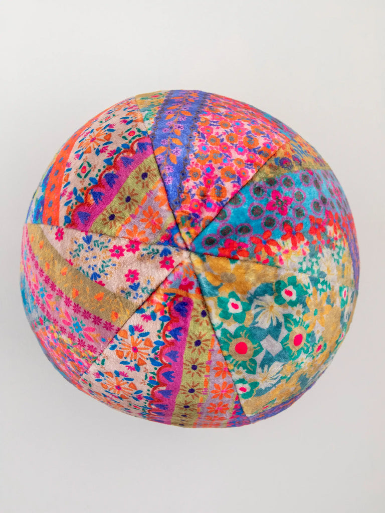 Cozy Sphere Pillow - Folk Flower Patchwork-view 3