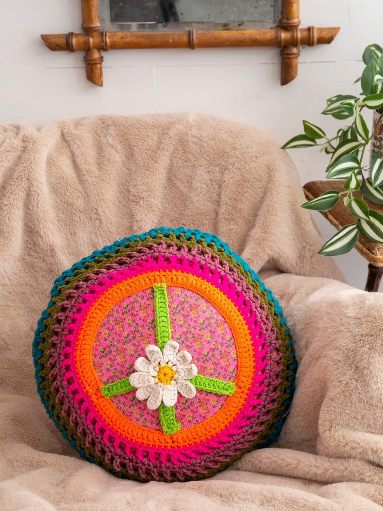 Crochet Pillow - Peace Sign-view 4