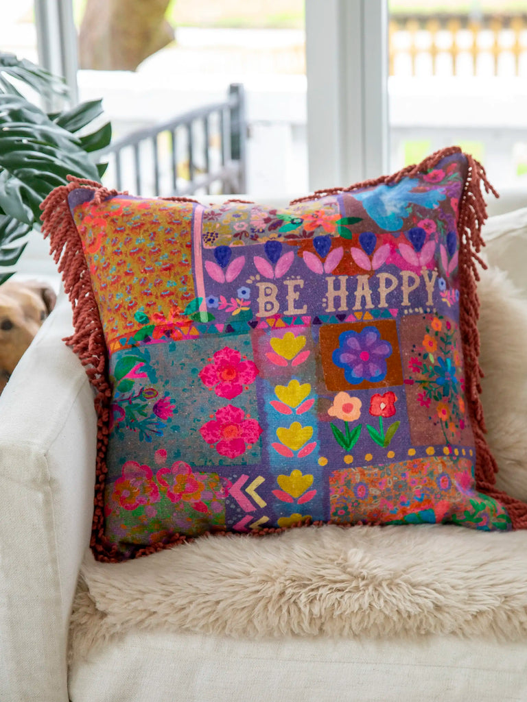 Bungalow Pillow - Be Happy-view 1