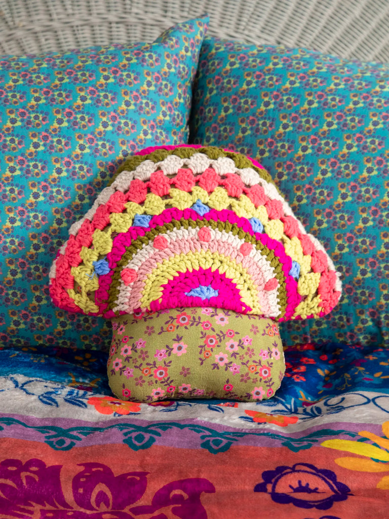 Crochet Pillow - Mushroom-view 1