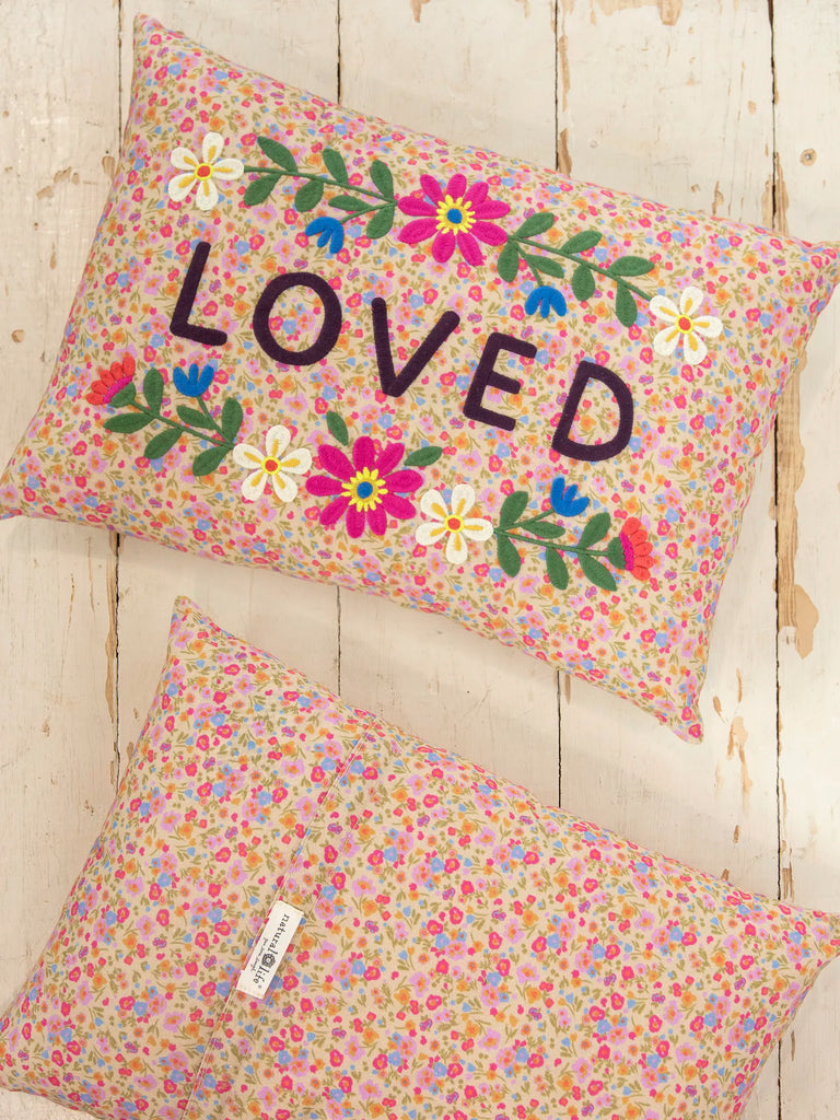 Embroidered Giving Pillow - Loved-view 2