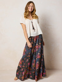Patti Palazzo Pant - English Garden Charcoal-view 1