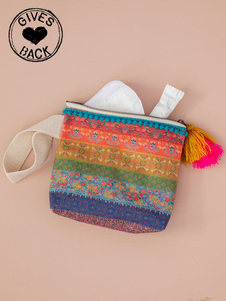 Period Pouch|Rainbow Border-view 1