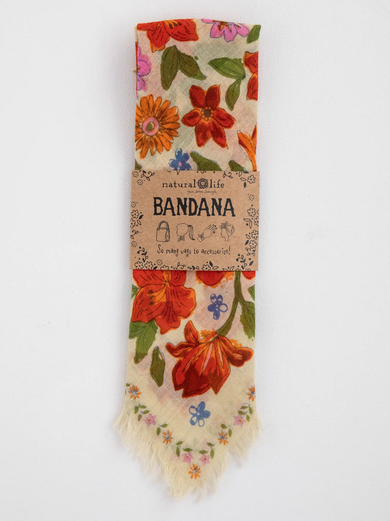 Printed Bandana - Cream Floral-view 2
