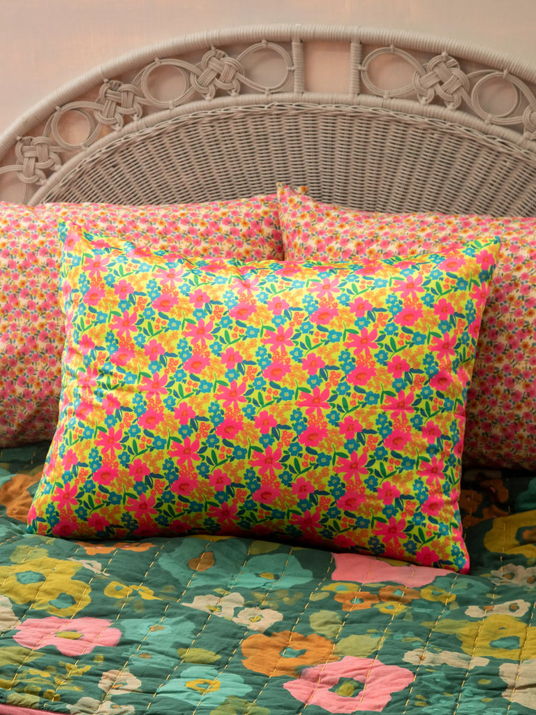 Satin Pillowcase - Pink Neon Green-view 1