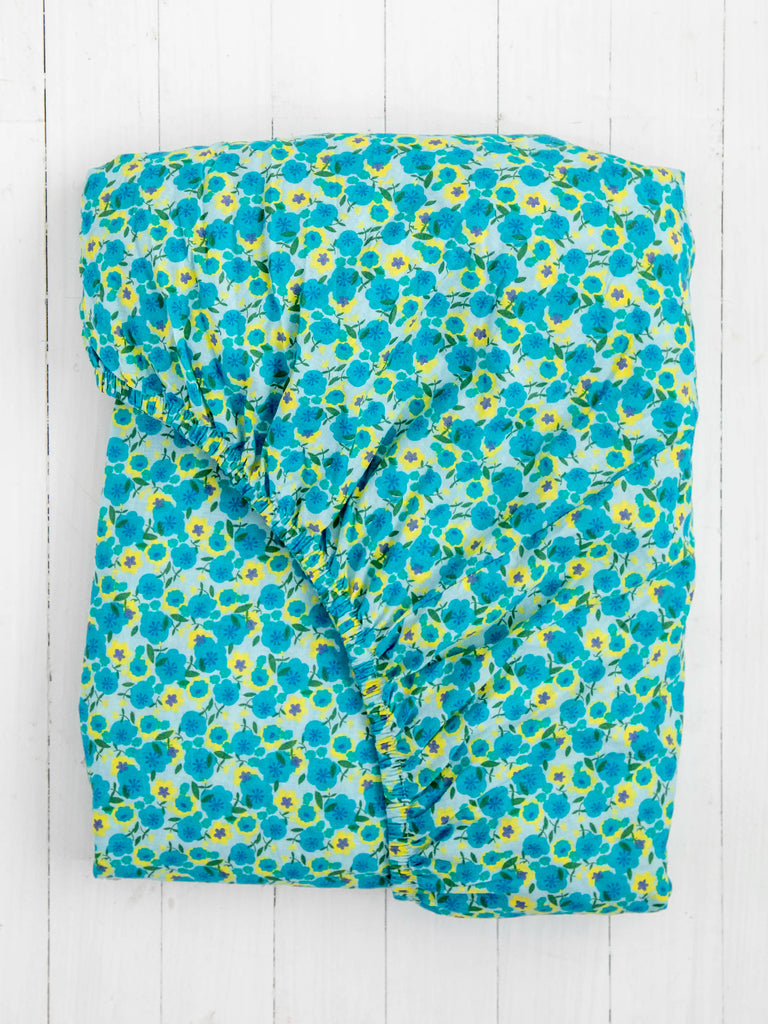 Mix & Match Soft Cotton Fitted Sheet – Turquoise Lucy-view 1