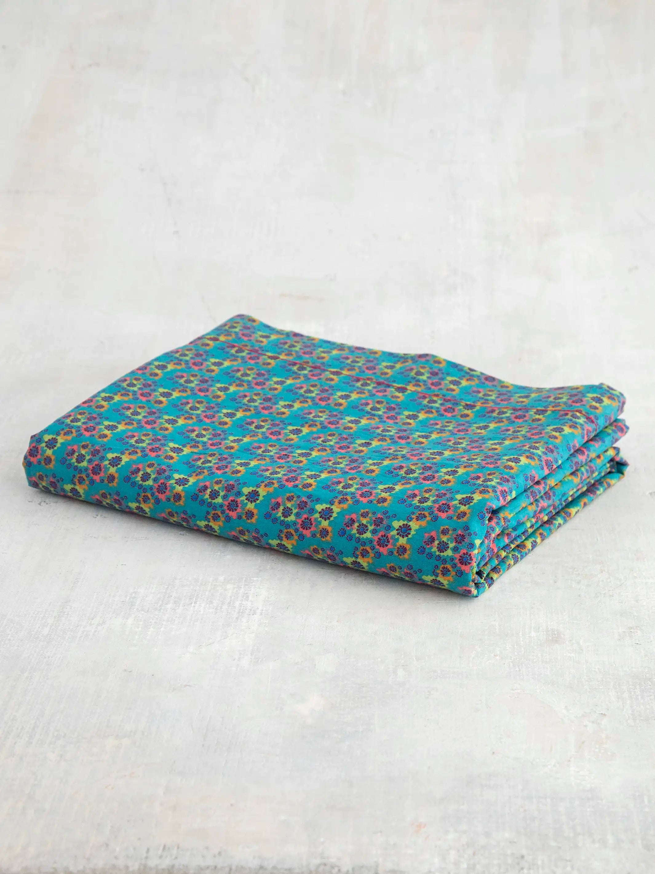 Mix & Match Soft Cotton Flat Sheet - Turquoise Halle