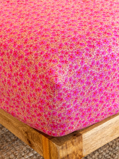 Mix & Match Cotton Fitted Sheet - Pink Marlow-view 1