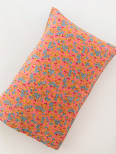 Mix & Match Cotton Pillowcase, Single - Coral Daisy Toss-view 1