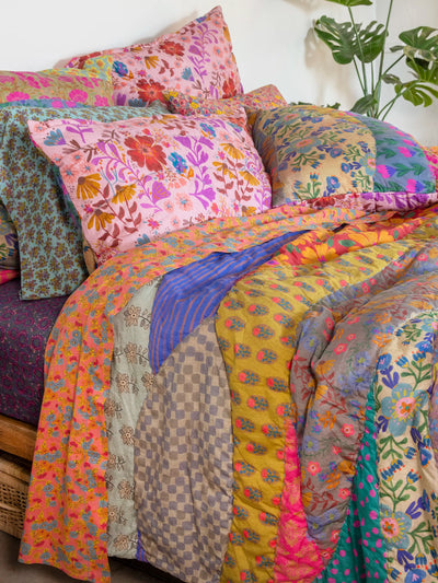 Mix & Match Cotton Flat Sheet - Coral Daisy Toss-view 2