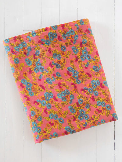 Mix & Match Cotton Flat Sheet - Coral Daisy Toss-view 1