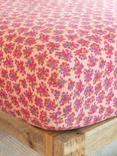 Mix & Match Cotton Fitted Sheet - Blush Folk Ditsy-view 1