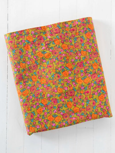 Mix & Match Cotton Flat Sheet - Green Retro Calico-view 1