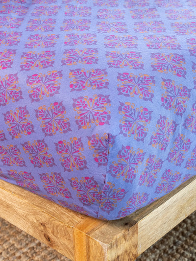 Mix & Match Cotton Fitted Sheet - Jewel Stamp-view 1