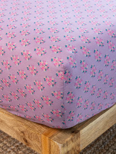 Mix & Match Cotton Fitted Sheet - Mauve Maia-view 1