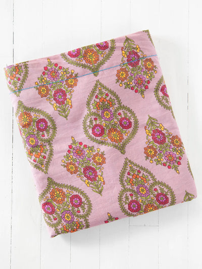 Mix & Match Cotton Flat Sheet - Pink Willow Medallion-view 1