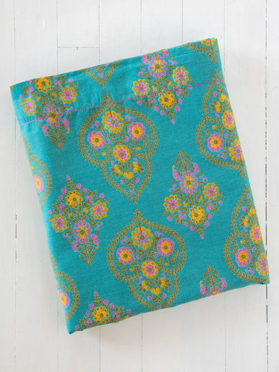 Mix & Match Cotton Flat Sheet - Teal Willow Medallion-view 1
