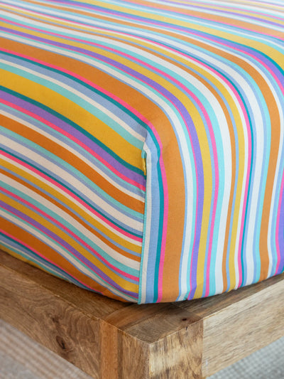 Mix & Match Cotton Fitted Sheet - Sunbeam Stripe-view 1