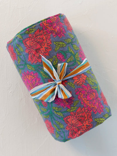 Flannel Sheet Set - Blue Lush Zinnias-view 2