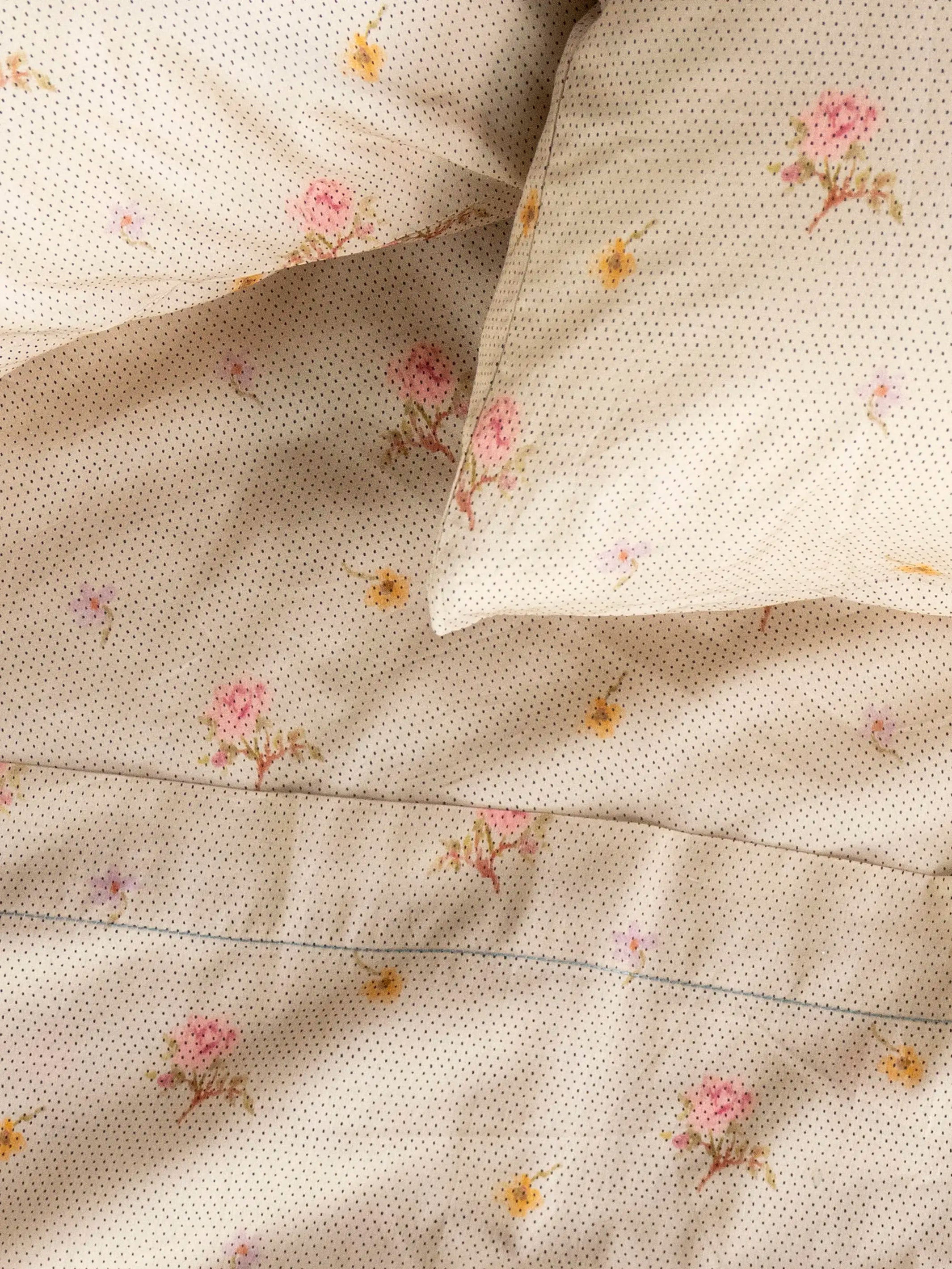 Sooo Soft Cotton Sheet Set - Cream Prairie Dot King