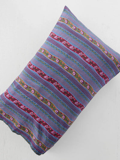 Mix & Match Cotton Pillowcase, Single - Retro Ribbons Navy-view 1