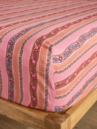 Mix & Match Cotton Fitted Sheet - Retro Ribbons Rose-view 1
