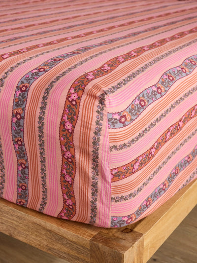 Mix & Match Cotton Fitted Sheet - Retro Ribbons Rose-view 1