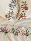 Embroidered Cotton Sheet Set - Cream-view 1