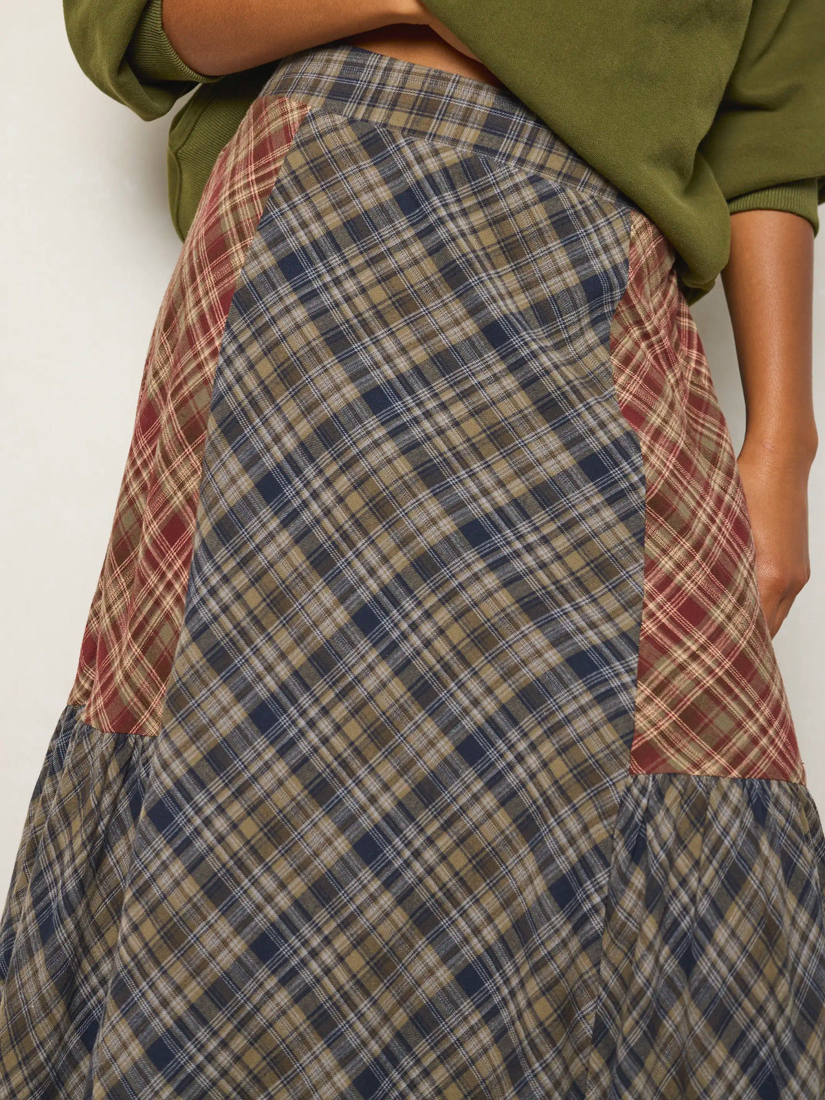 Dolly Cotton Flannel Maxi Skirt - Plaid Black Cranberry – Natural Life