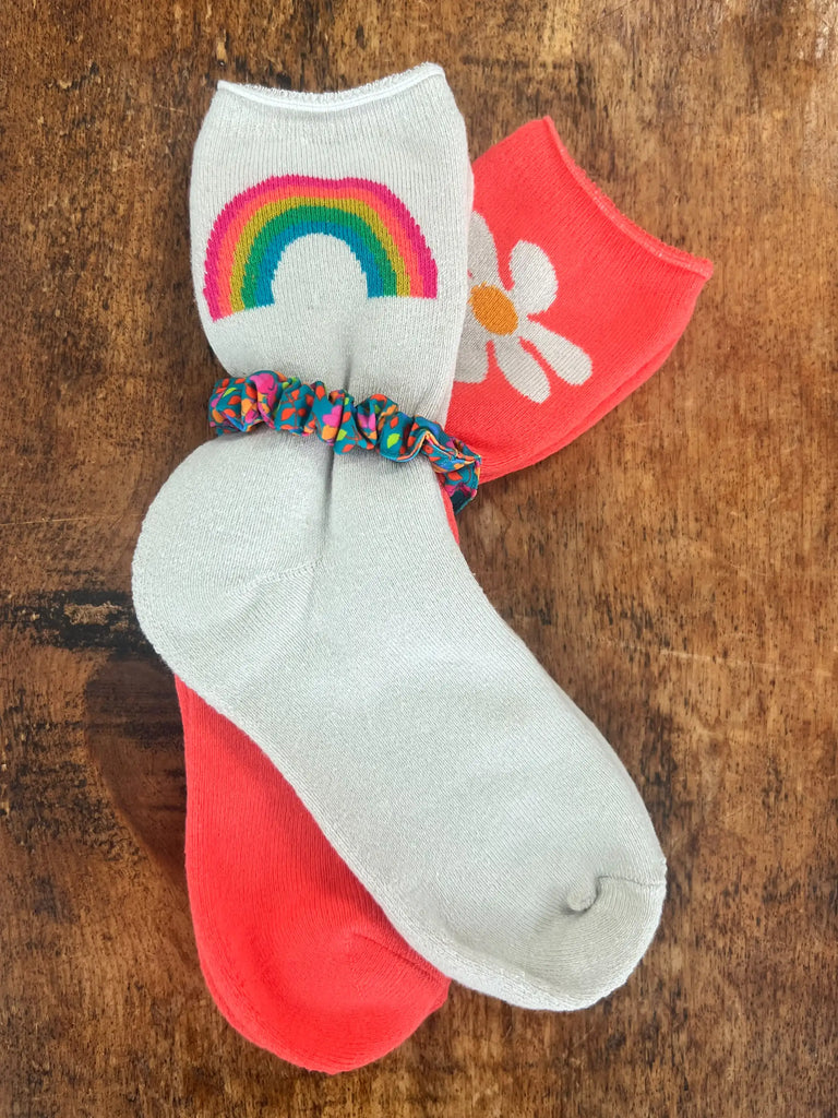 Icon Roll Top Socks, Set of 2 - Rainbow-view 1