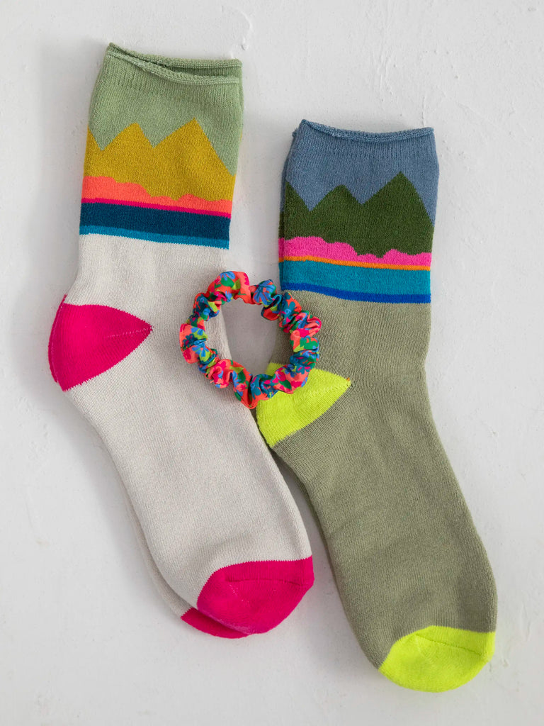 Icon Roll Top Socks, Set of 2 - Mountains-view 3
