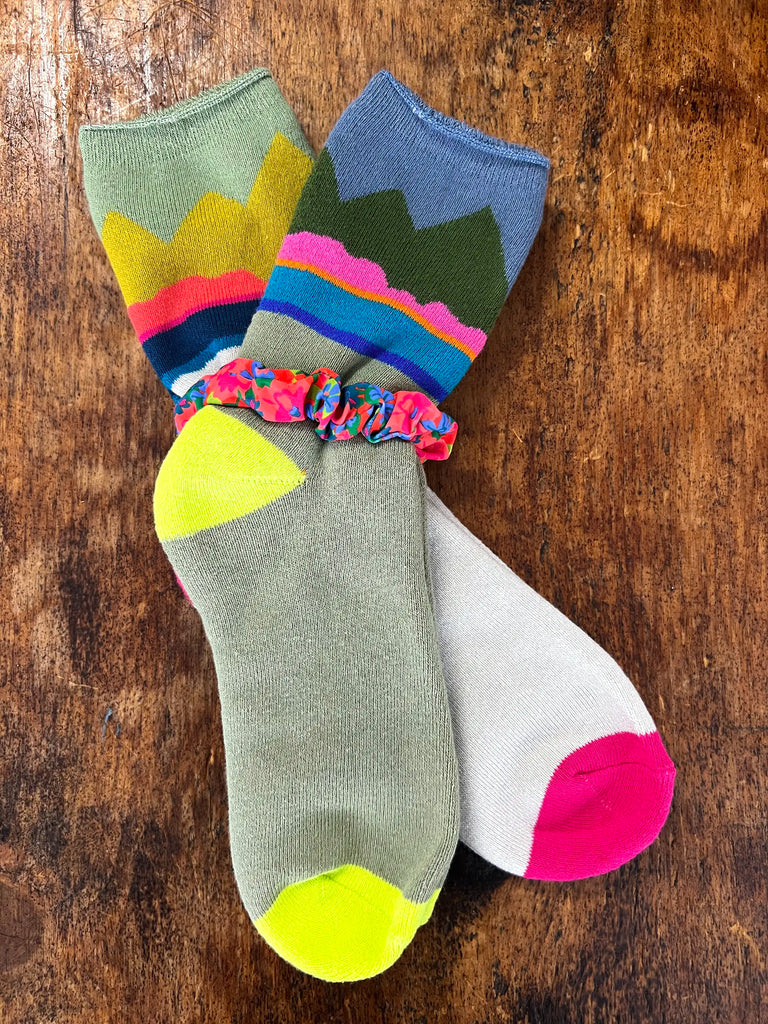 Icon Roll Top Socks, Set of 2 - Mountains-view 1