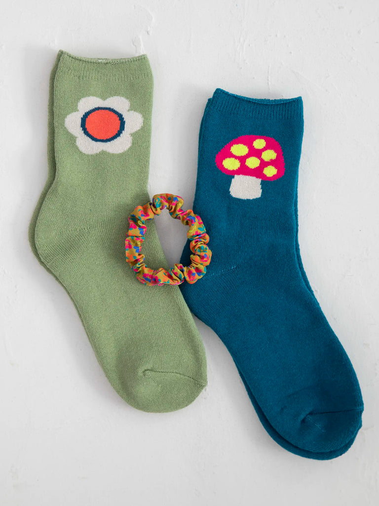 Icon Roll Top Socks, Set of 2 - Mushroom-view 3