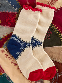Bandana Trim Socks - Indigo Classic Bandana-view 1