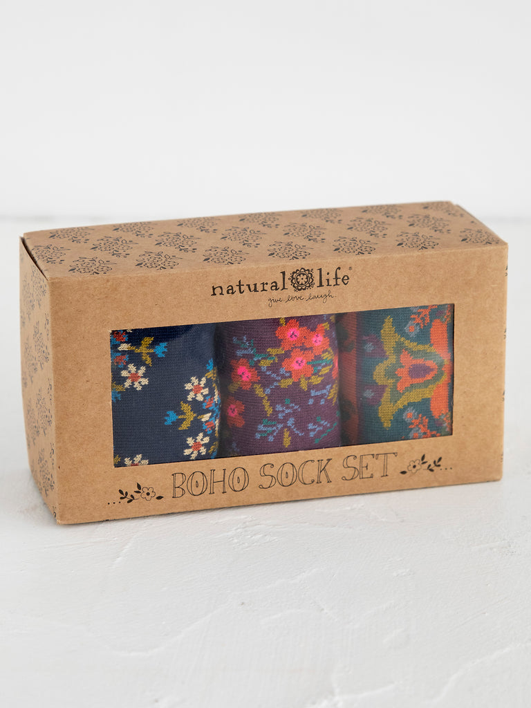 Boho Sock Box Set|Plum Floral-view 5